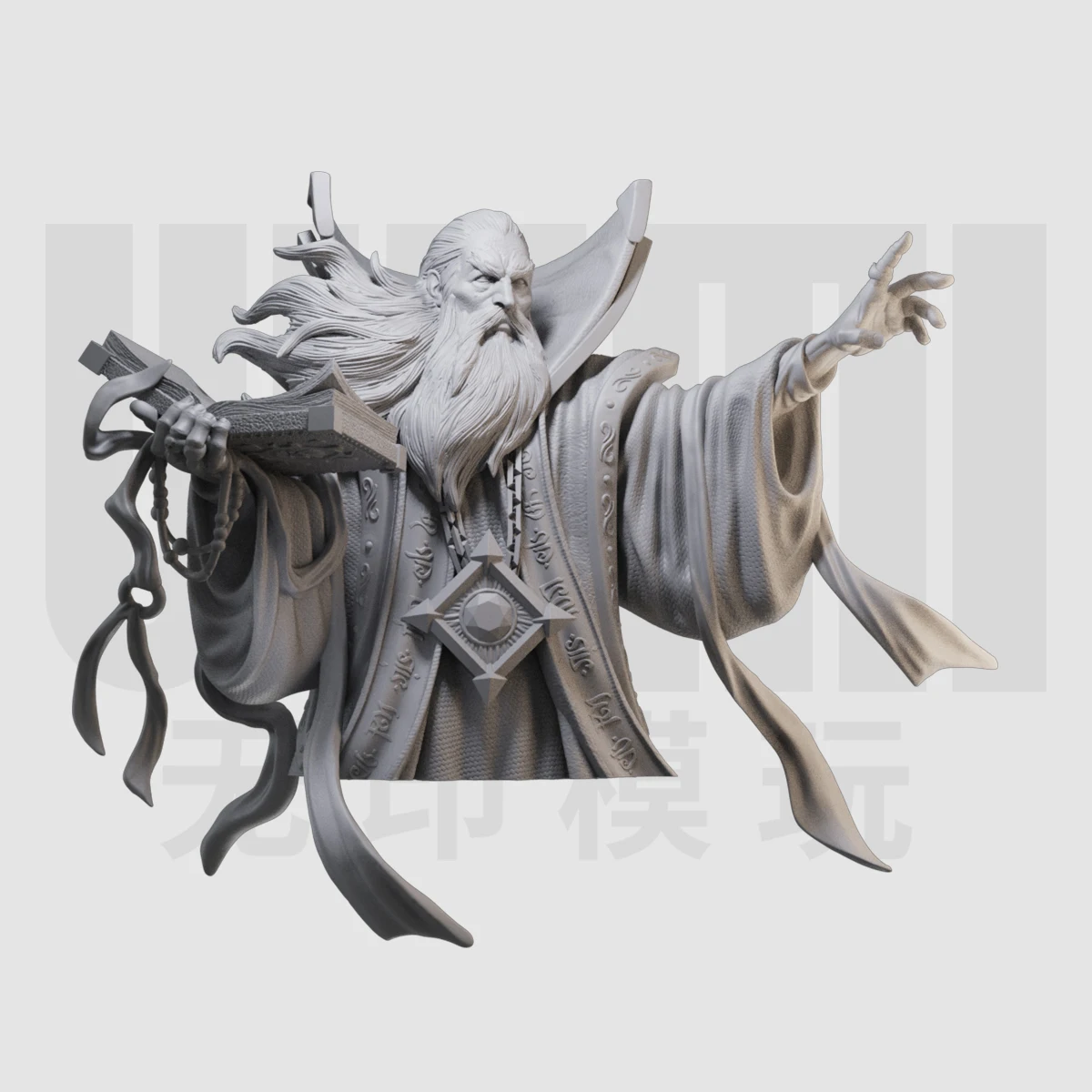 1/10 Great Mage Half Bust GK Resin White Model figure Model