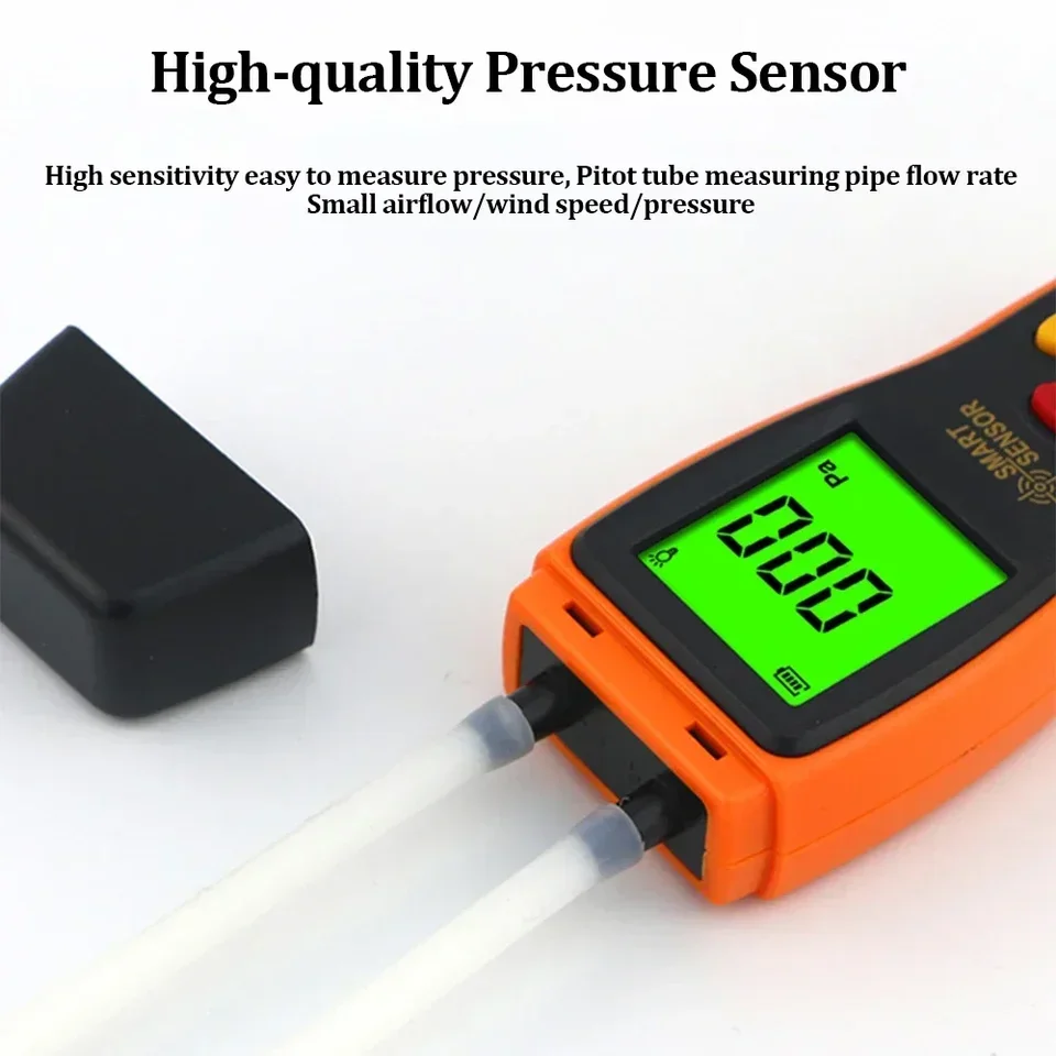 Differential Pressure Meter Manometer Digital Air 0-100 HPa/0-4515 in H2O Negative Vacuum Gauge ST510 Gift Box