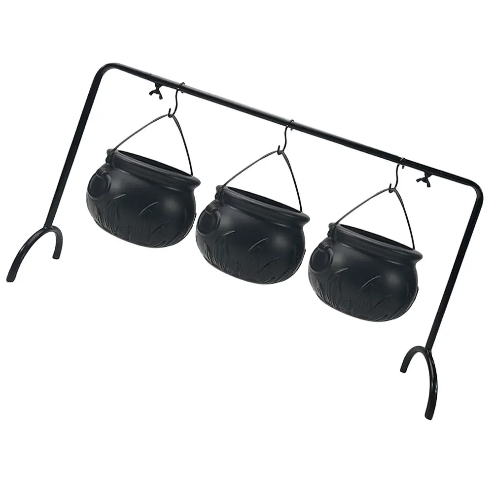 

1 set Witch Holder 3 Black Flame Buckets Halloween Candy Treat Kitchen Bar Halloween Decorations Accessories