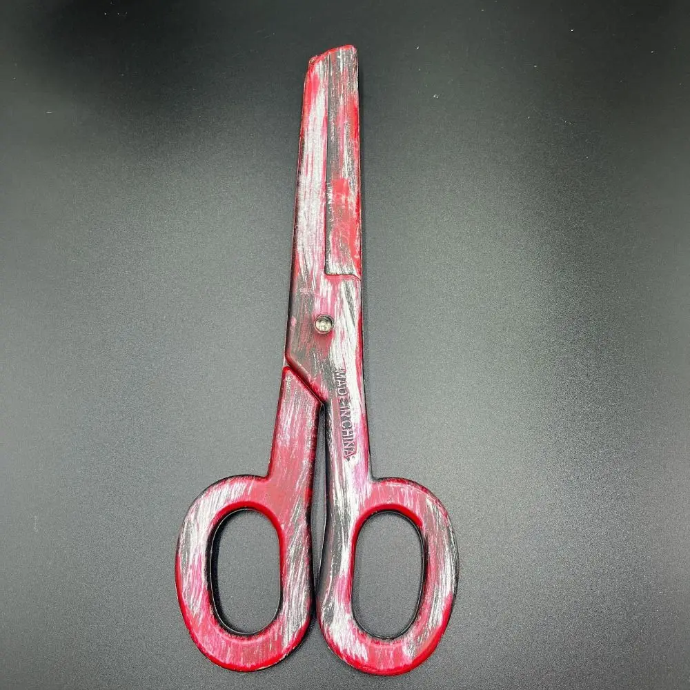 Large Halloween Fake Scissors Lightweight Portable Clown Scissors Red Blood Color Cosplay Giant Scissors Stage Performance