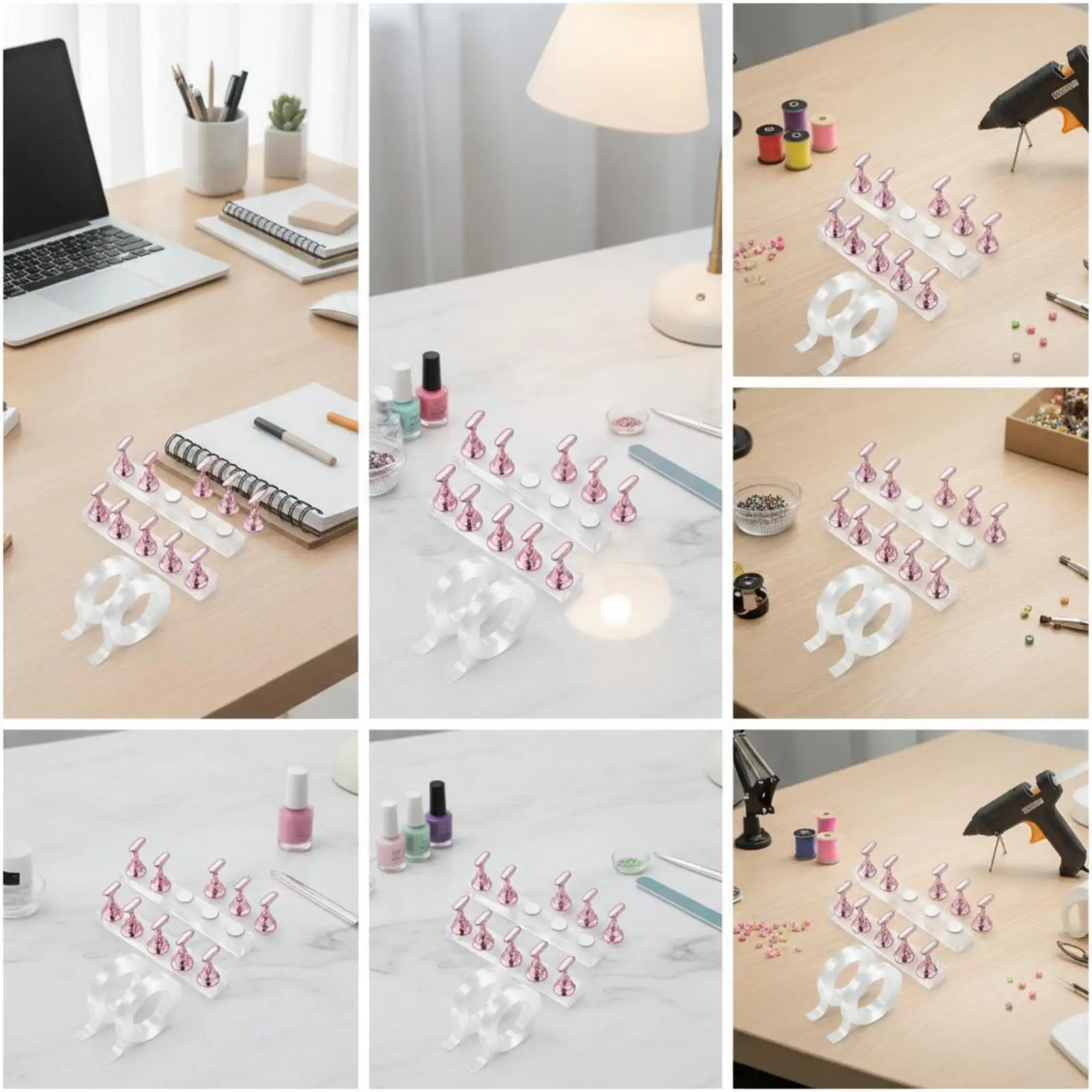 2 Pieces Nail Practice Stand Double-Sided for Manicure Training, Beginners