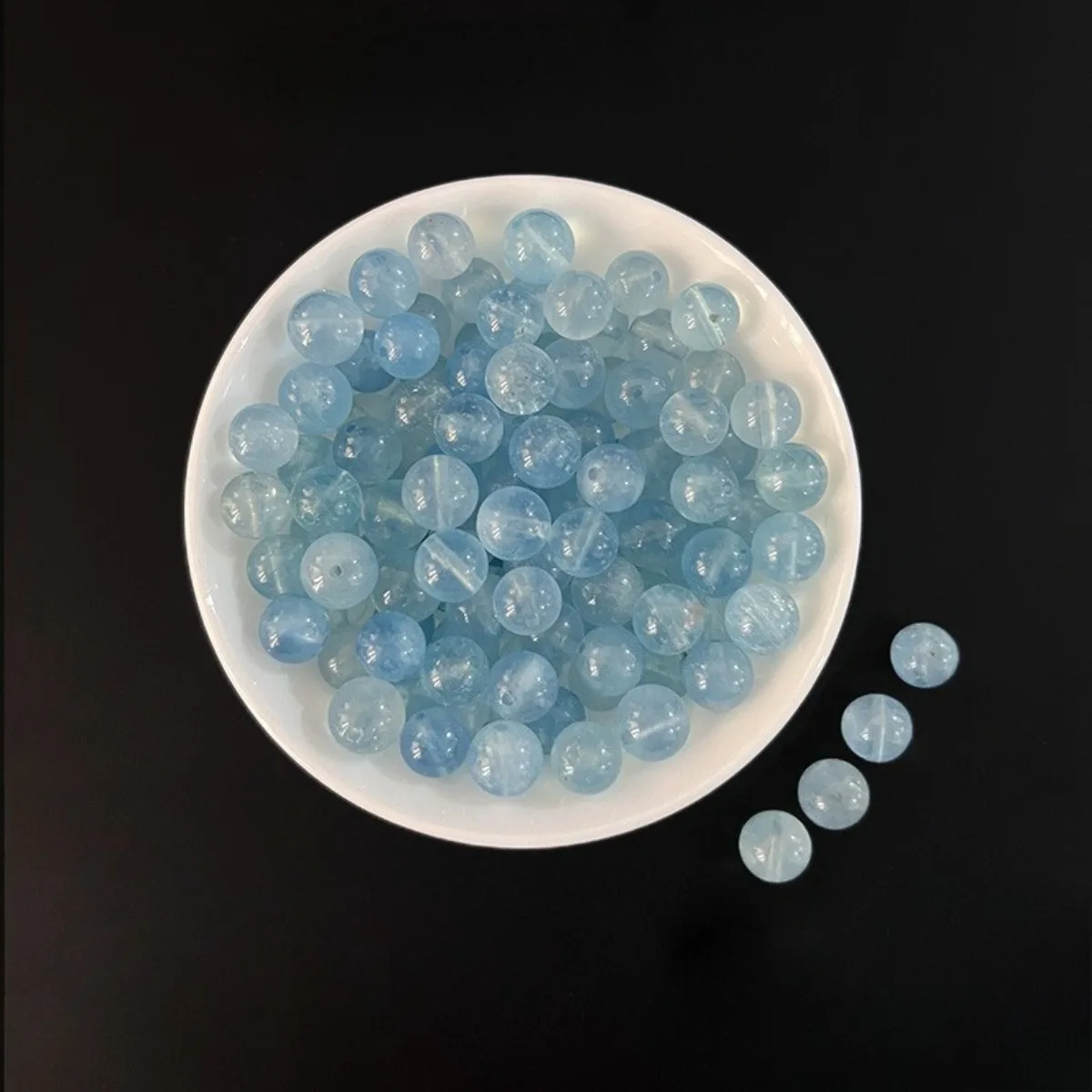 Grade AAAAA Natural Ice Blue Aquamarine Beads Not Dyed Not Enhanced Loose Gemstone 6mm 8mm 10mm