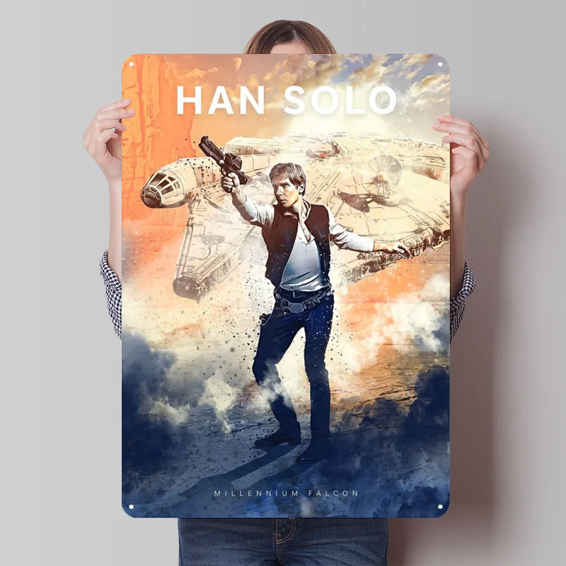 Знак Хан Соло, постер с видеоиграми, украшение для дома, декор комнаты, металлические жестяные вывески на заказ для украшения стен, винтажные металлические тарелки