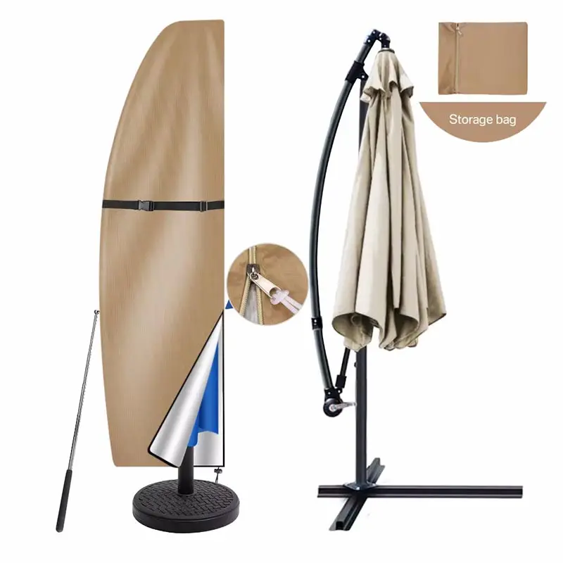 

Водонепроницаемый зонтик-банан, чехол для зонта, садовый чехол для зонтика для патио, защитный чехол для открытого пляжного патио с телескопической штангой