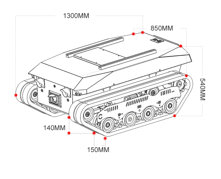 Customized Off-road Intelligent Agricultural Remote Controlled Rubber Tracked Mobile Robot Platform Chassis Vehicle