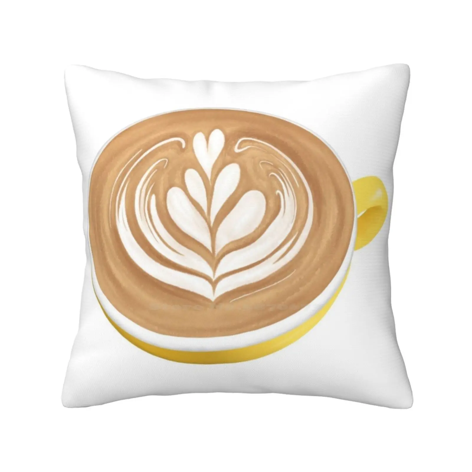 Latte Art Fashion Sofa Throw Pillow Cover Pillowcase Cappuccino Coffee Addict Coffee Lover Latte Art Coffee Art Happy Pretty