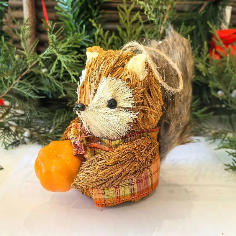 Grass Woven Sisal Cotton Thread Elk Pendant Doll Showcase Christmas Tree Desktop Decoration Christmas Ornaments
