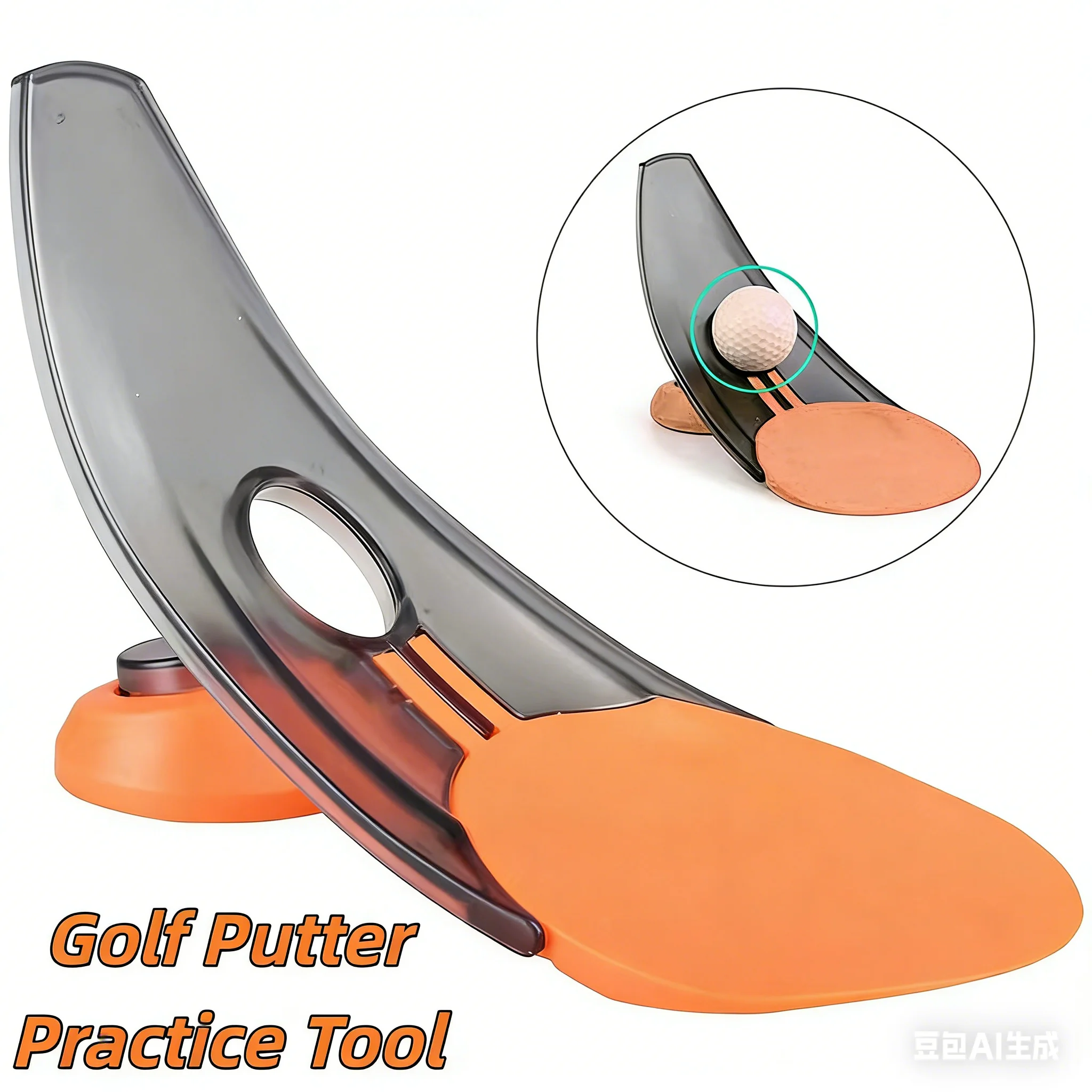 Outil d'entraînement de golf portable pour putter, support de bâton d'alignement pliable, conception stable pour intérieur et extérieur, base à pointes avec triple points de visée