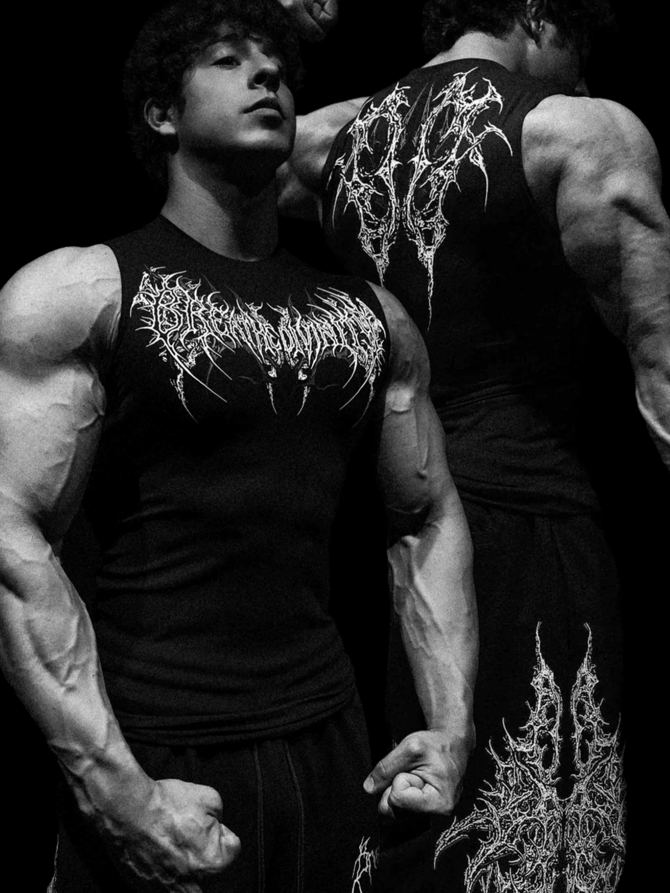 BD Mens Sleeveless Tight-fitting Tank Tops Fitness Dry Fit Running Vest Compression Gothic Bodybuilding Gym Athletic Undershirt