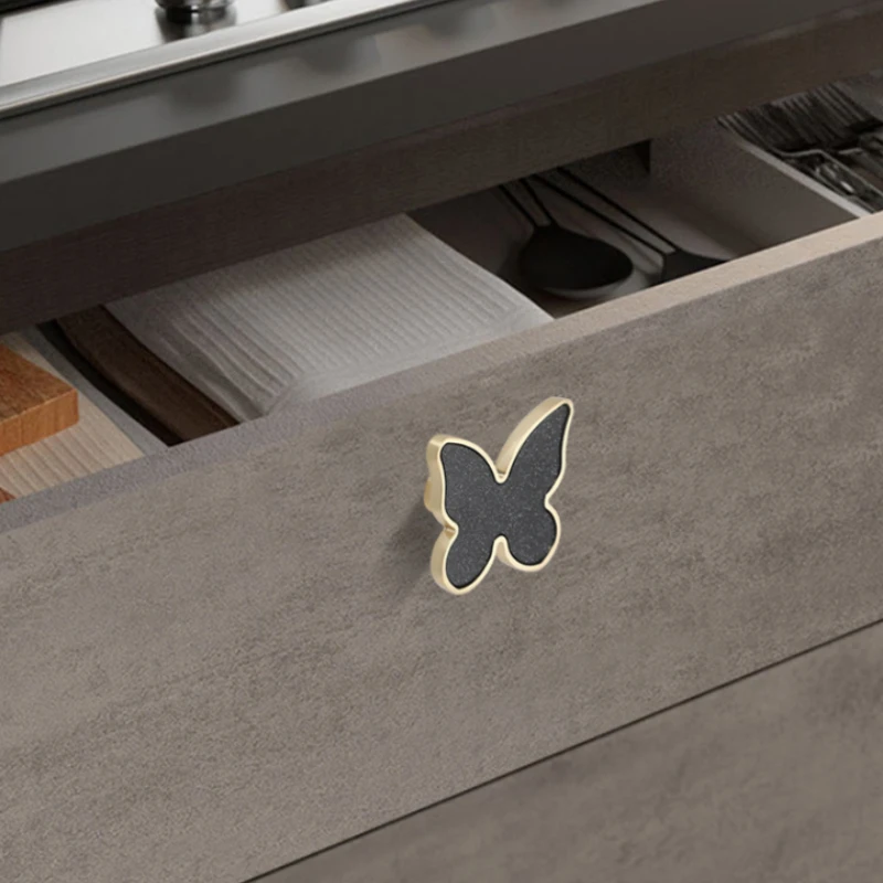 Drawer Cabinet Furniture Kitchen Handles for Cabinet Knob Door Drawer Furniture Kitchen Knob Butterfly Shape Zinc Alloy Handles
