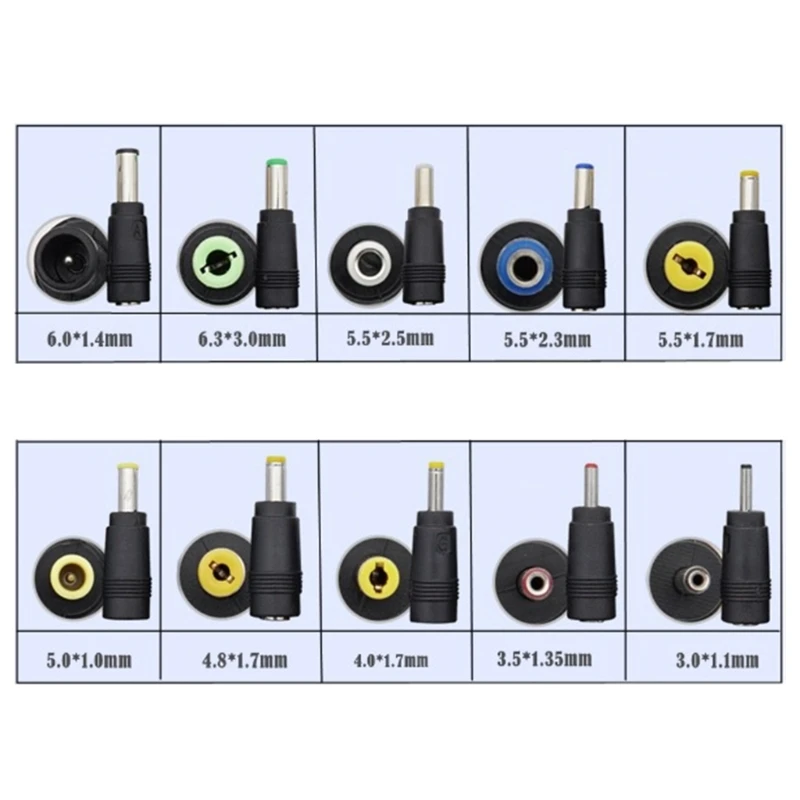 F3KE USB DC5521 แหล่งจ่ายไฟอะแดปเตอร์แจ็คแล็ปท็อปชาร์จตัวเชื่อมต่อ 13 ชิ้นปลั๊ก