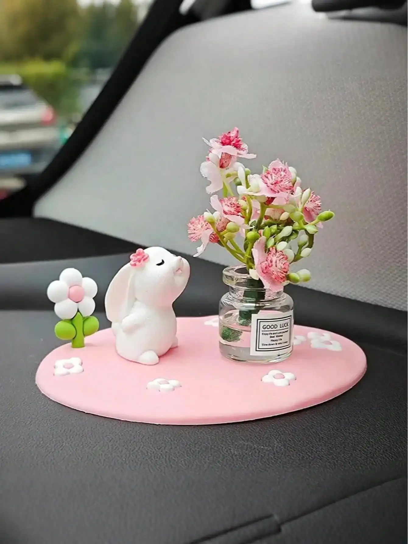 Süße kreative Gänseblümchen- und Kleeblatt-Pads |   Mini-Auto- und Desktop-Ornamente |   Perfekt für die Innendekoration von Autos