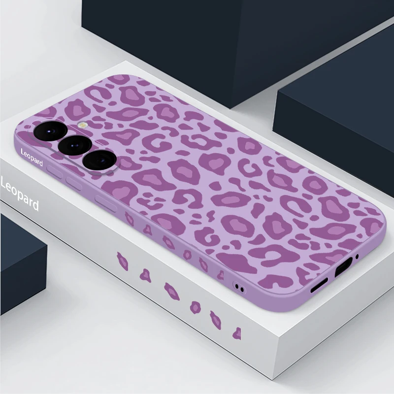 Leopard Print Phone Case For Samsung Galaxy S24 S23 S22 Ultra S21 S20 FE A32 A15 A25 A35 A55 A52 A53 A54 5G Silicone Soft Cover