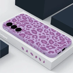 Leopard Print Phone Case For Samsung Galaxy S24 S25 S23 S22 Ultra S21 S20 FE A15 A25 A35 A55 A52 A53 A54 A56 5G Soft Cover
