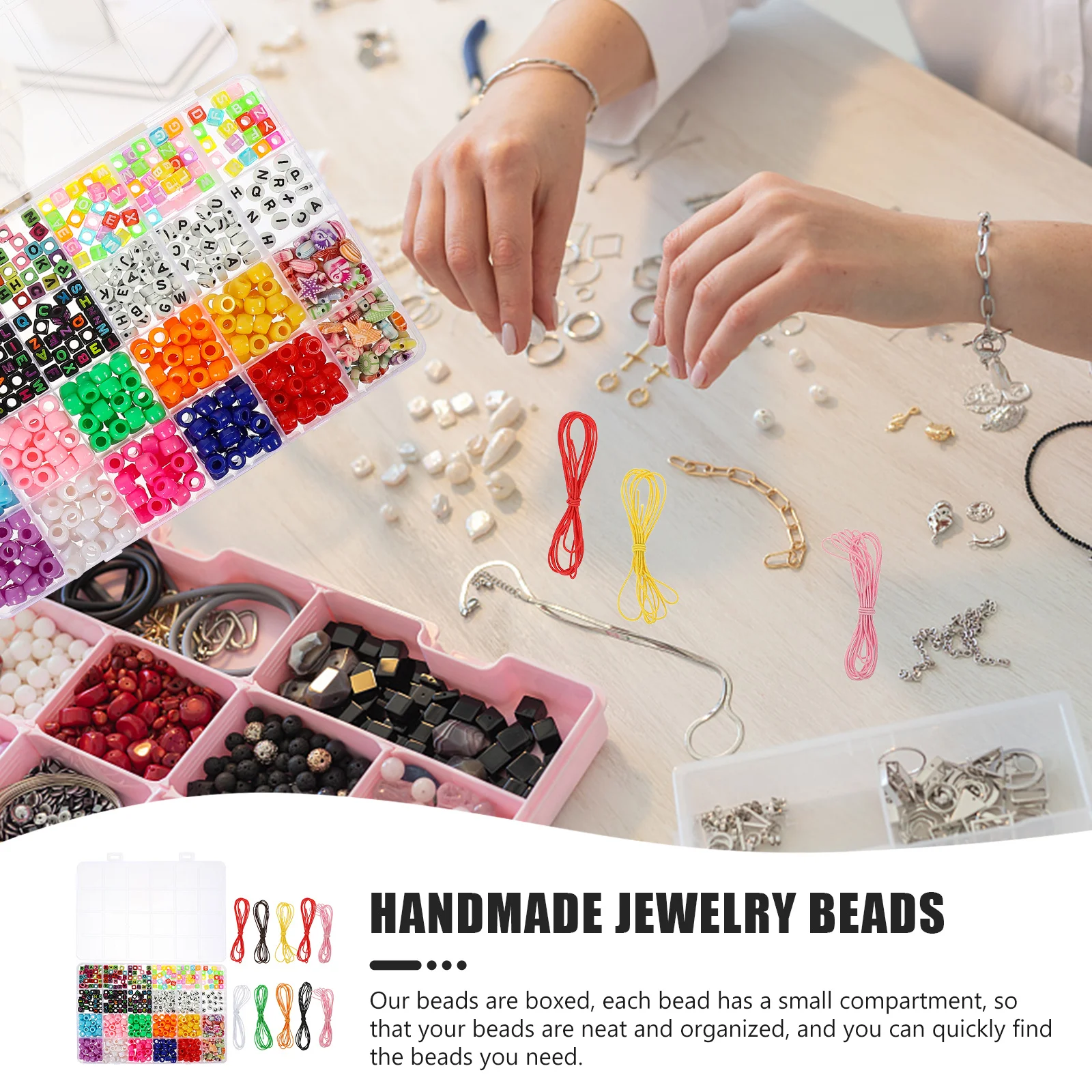 

1Set Bracelet Making Beads Letter Alphabet Cube Beads DIY Jewelry Bracelet Making Kit for DIY Crafts Spacer Bead