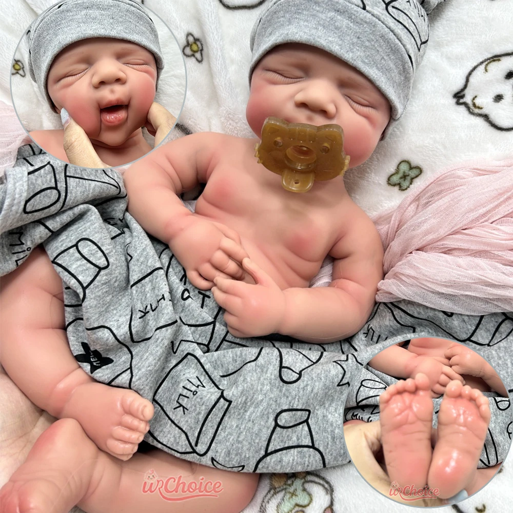 

Open Mouth 47cm Pascale Full Body Silicone Reborn Girl/Boy With Painted Skin Washable Soft Touch Doll for Birthday Gift Kids Toy