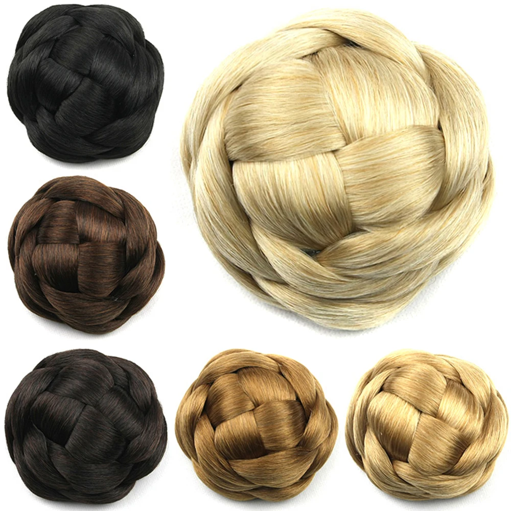 Soowee 6 Kleuren Synthetisch Haar Clip In Gevlochten Chignon Gebreide Knot Donut Roller Haarstukken Haar Accessoires Voor Vrouwen