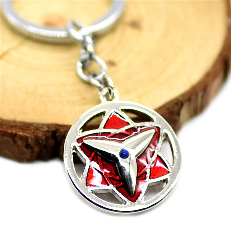 Naruto Anime Keychain Pendant Uchiha Itachi Red Cloud Kakashi Rinko Shuriken Ninja Metal keychain Pendant view 4