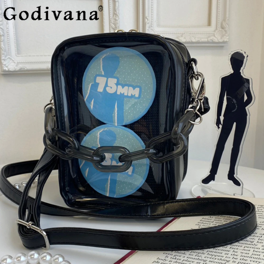 Japanese Style Cartoon Backpack Preppy Style JK Girl Uniform Bag Soft Girl All Match Crossbody Bag Color Chain Shoulder Bags