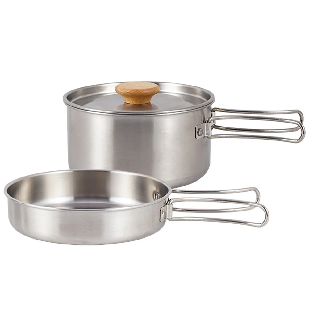 Cooking Pots Picnic Cookware Jackted Pot Camping Pot Set Anti-Rust Camping Handle Lightweight Non-stick Outdoor