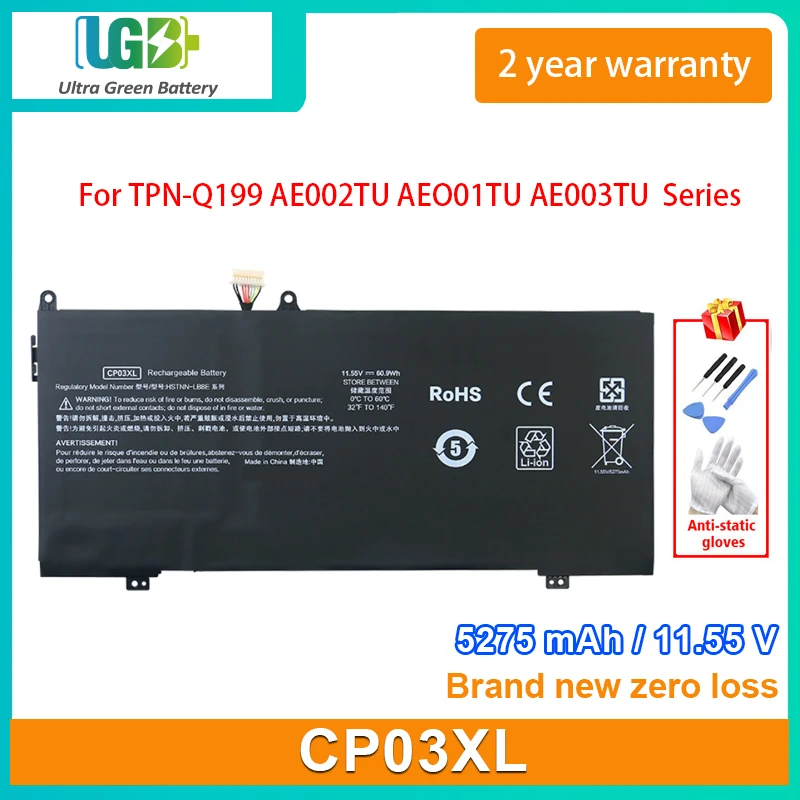 

UGB New CP03XL Аккумулятор для ноутбука HP Spectre x360 13-AE001TU AE002TU AEO01TU AE003TU TPN-Q199 929066-421 929072-855