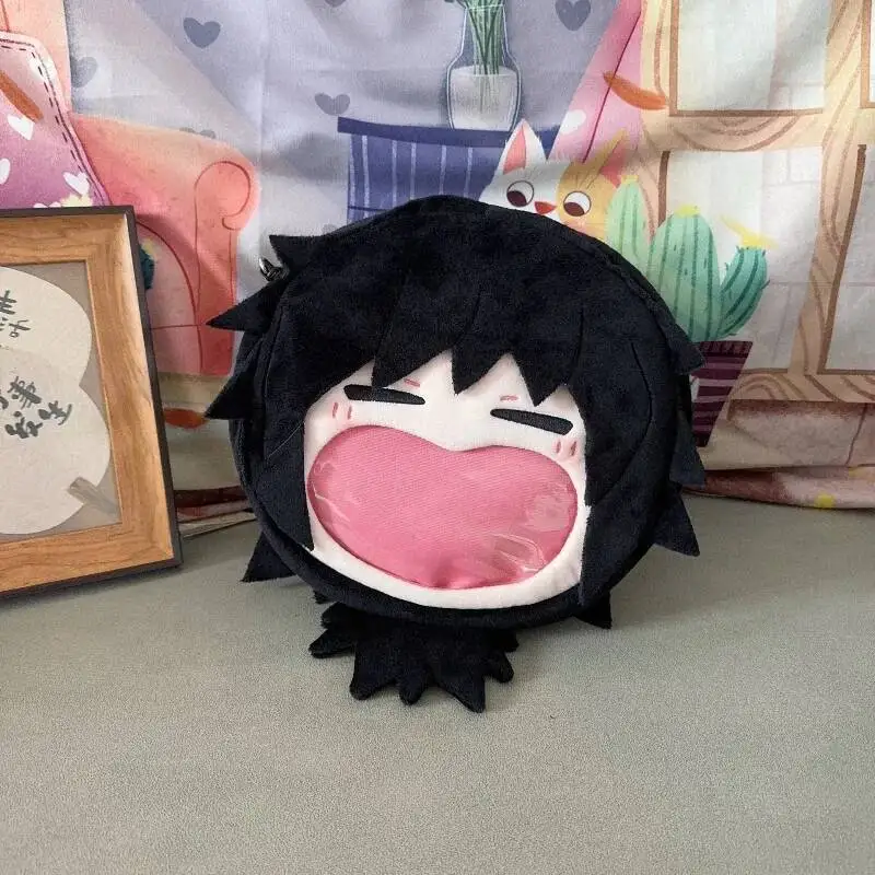 Wholesale  Tomioka Giyuu Kawaii Cosplay Lolita Girls Itbag Big Face Plush Stuffed Backpack Funny Bag Wallet Decor Fans Gift