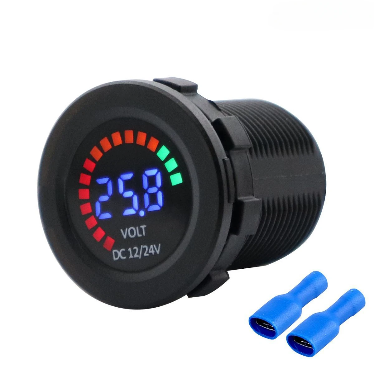 

Voltmeter Car Motorcycle 12/24V 2-in-1 Smart Color Screen Voltmeter Low Voltage Buzzer Alarm