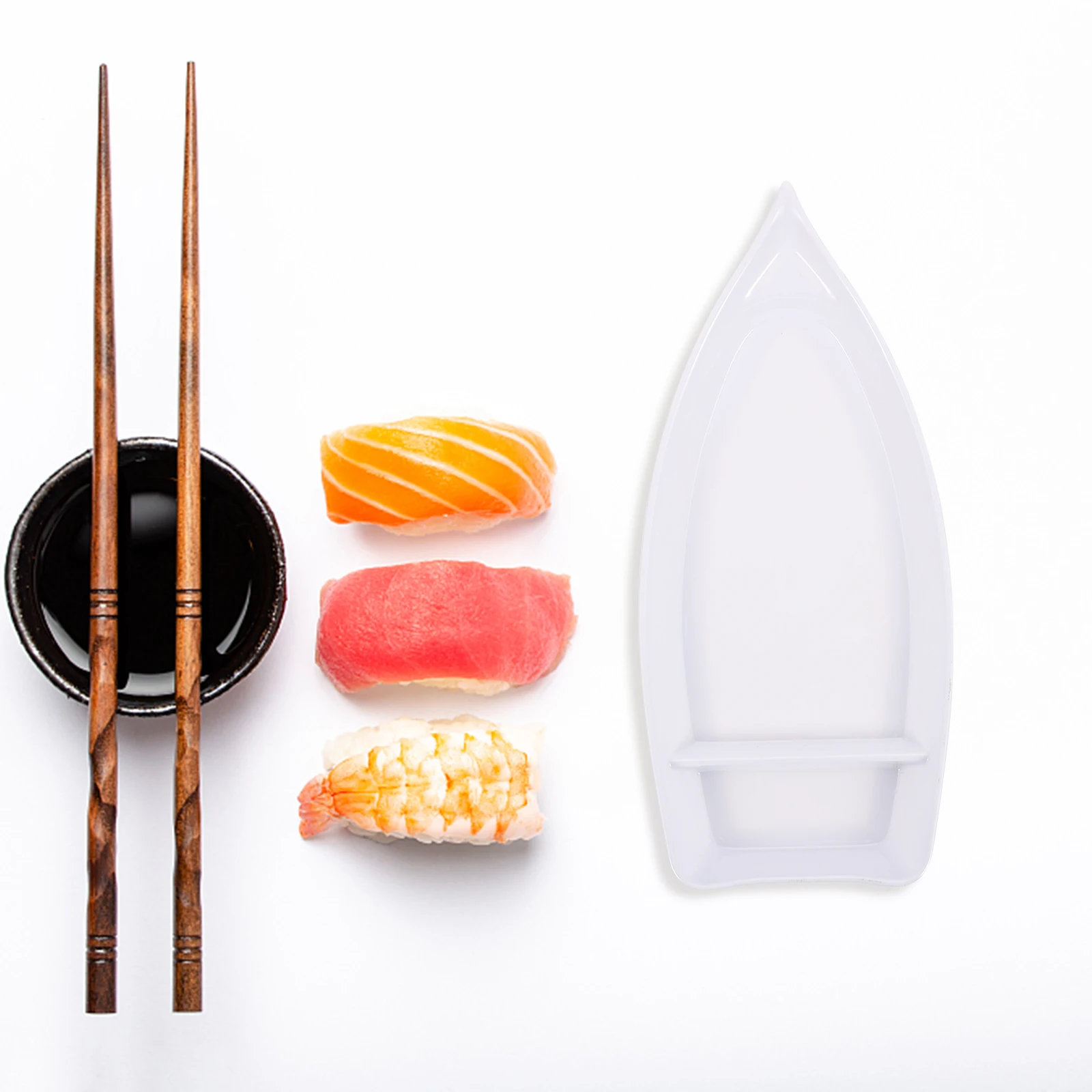 

Boat Shaped Sushi Plate Premium Material Decorative Food Serving Tray Japanese Style Sashimi Dish Seafood Serving Tray