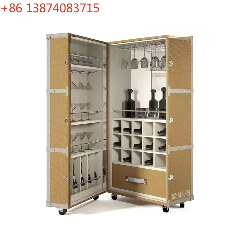 Italian light luxury wine cabinet luxury simple style villa dining side cabinet high sense art decoration locker