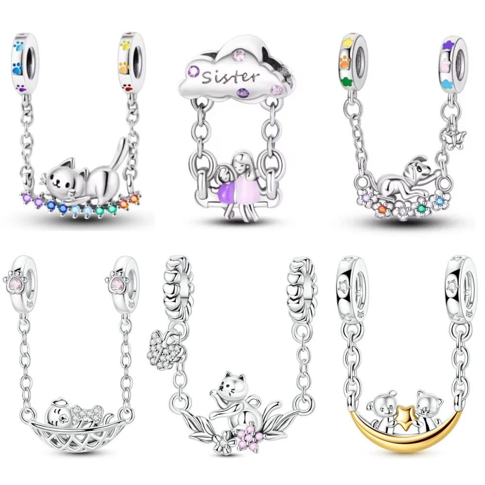 سلسلة كلاسيكية خرز سلسلة القط والكلاب والخنزير والفأر والأخوات سلسلة خرز تناسب سوار 3 مم هدية مجوهرات ذاتية الصنع #1