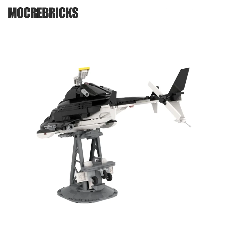 Science Fiction Serie MOC klocki helikopter Airwolf technologia Model kolekcjonerski klocki DIY samolot zabawki dla dzieci prezenty