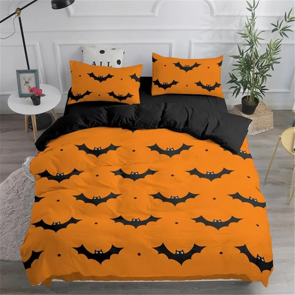 Halloween Flying Vampire Bedding Set Bats Duvet Cover Witchcraft Magic Comforter Cover Single Double King Polyester Quilt Cover