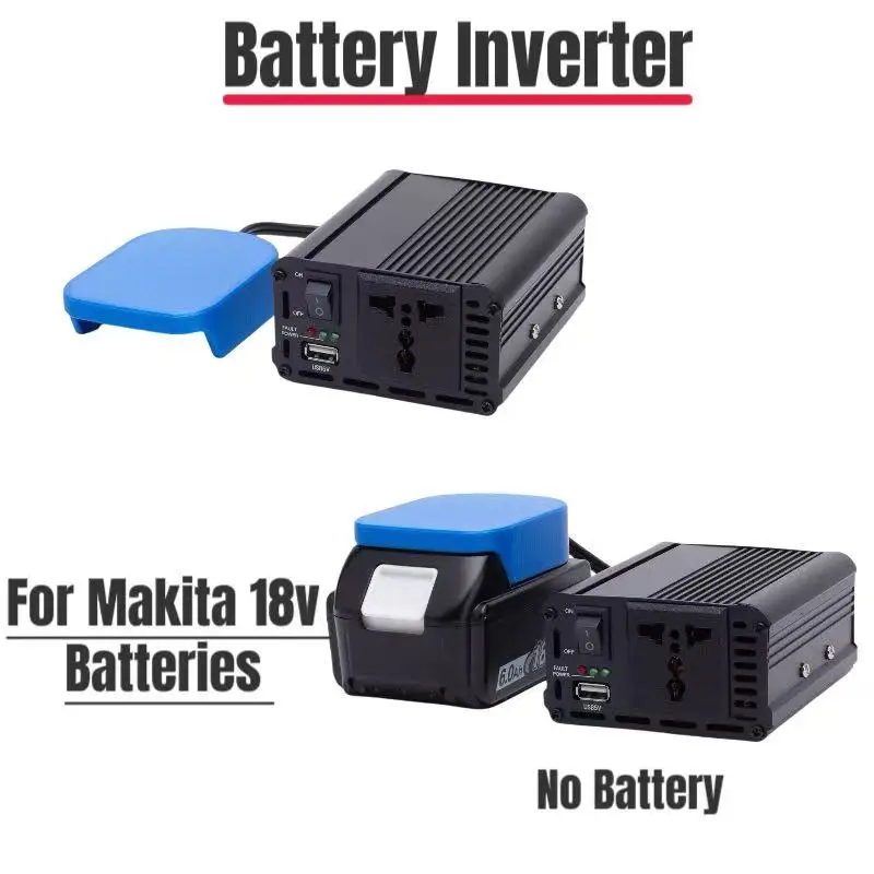 200w 240v Cordless Portable Power Inverter Adapter For Makita 18v Battery Inverter With Socket USB Port For US/UK/AU (Tool Only)