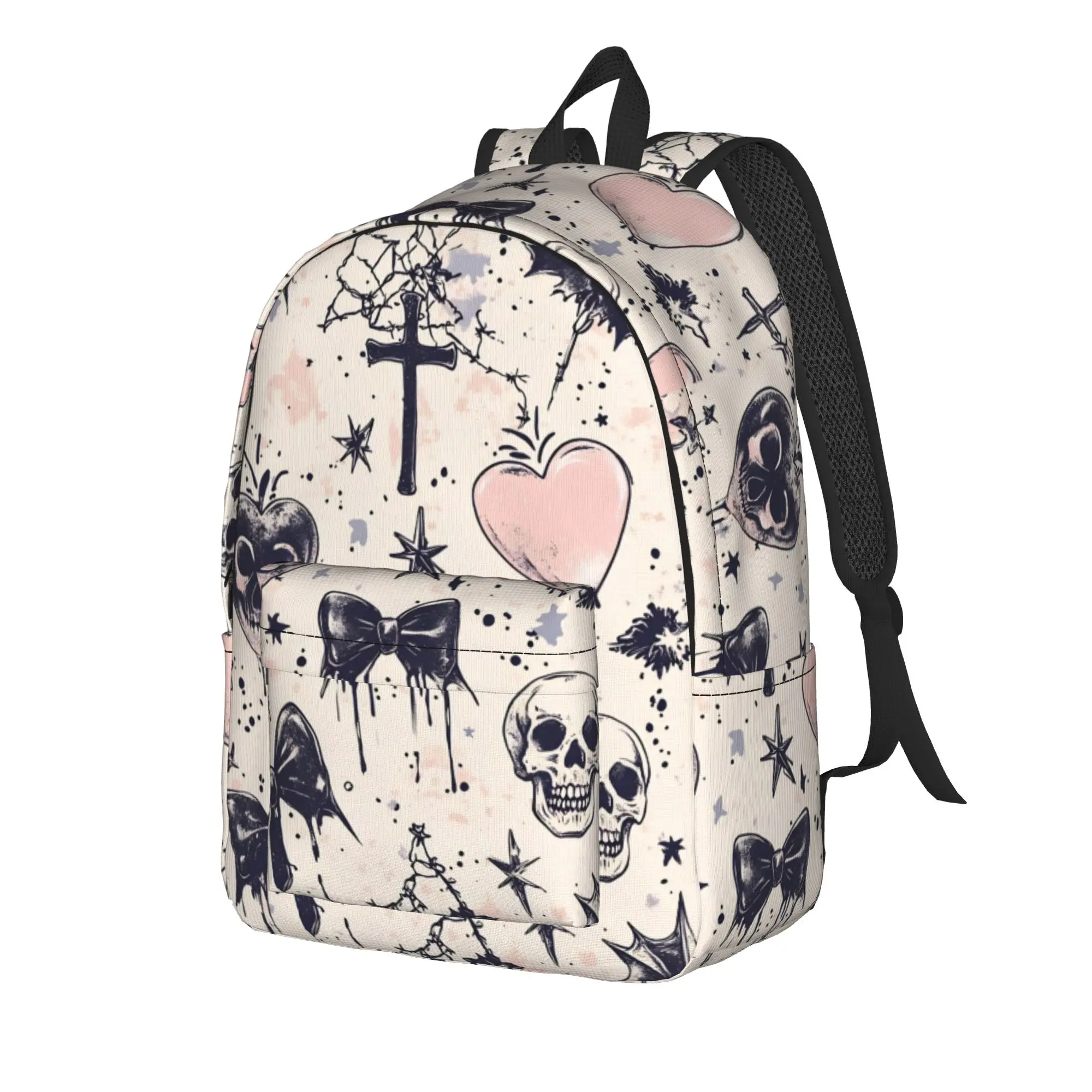 Halloween Gothic Backpack for Men Women High School Hiking Travel Daypack Goth Coquette Laptop Computer Shoulder Bag Outdoor