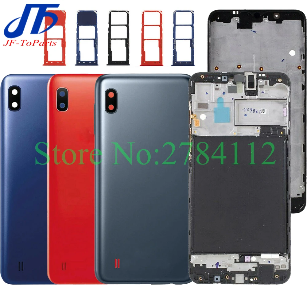 10Pcs Replacement For Samsung Galaxy A10S A10E A10 A105 A107 A102 Back Battery Cover Rear Door Housing Chassis Body Frame Bezel