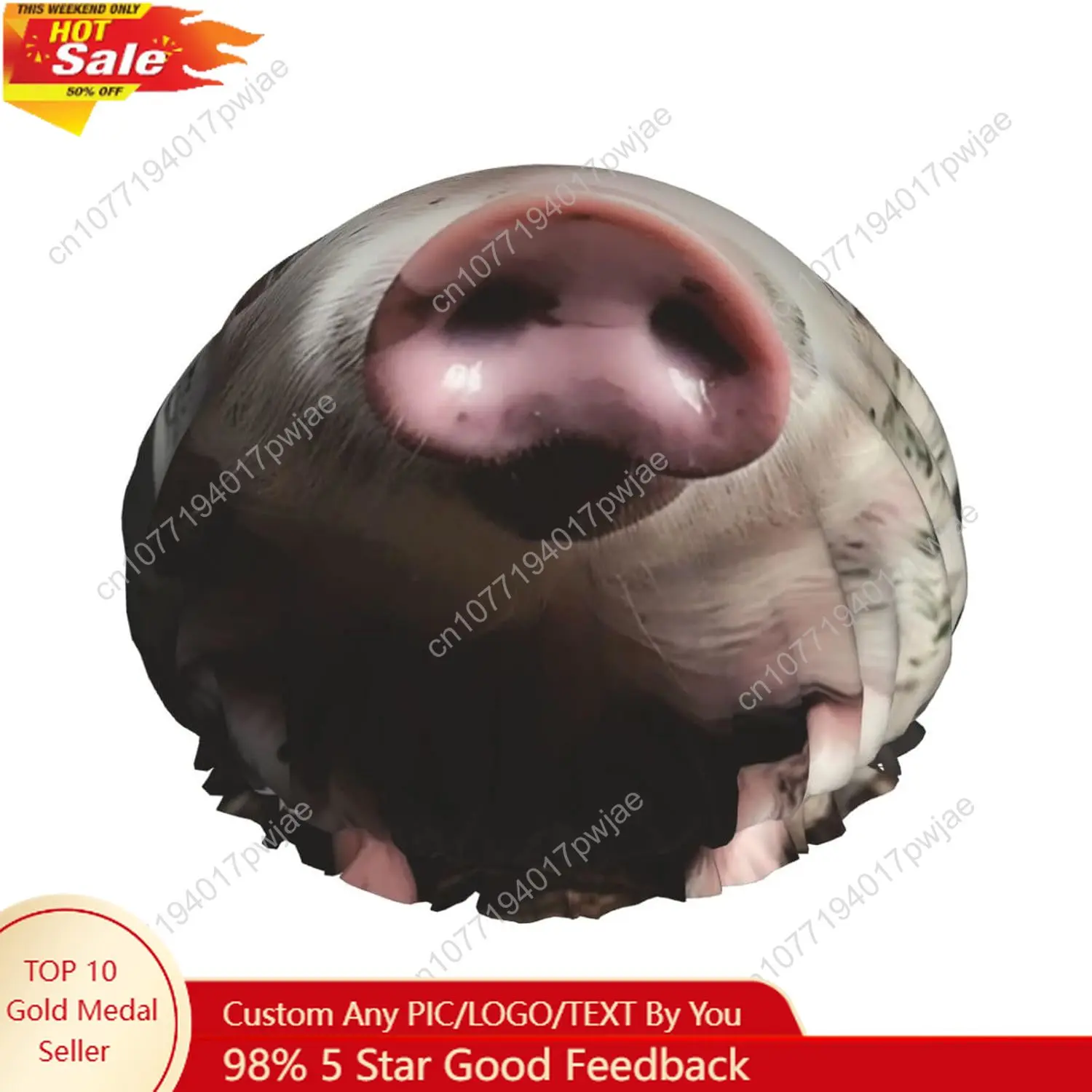 

Smiling Shower Cap for Women Double Layers Thick Hair Caps Reusable Waterproof Bath Caps with Elastic Band Hair Hat Washable Sho