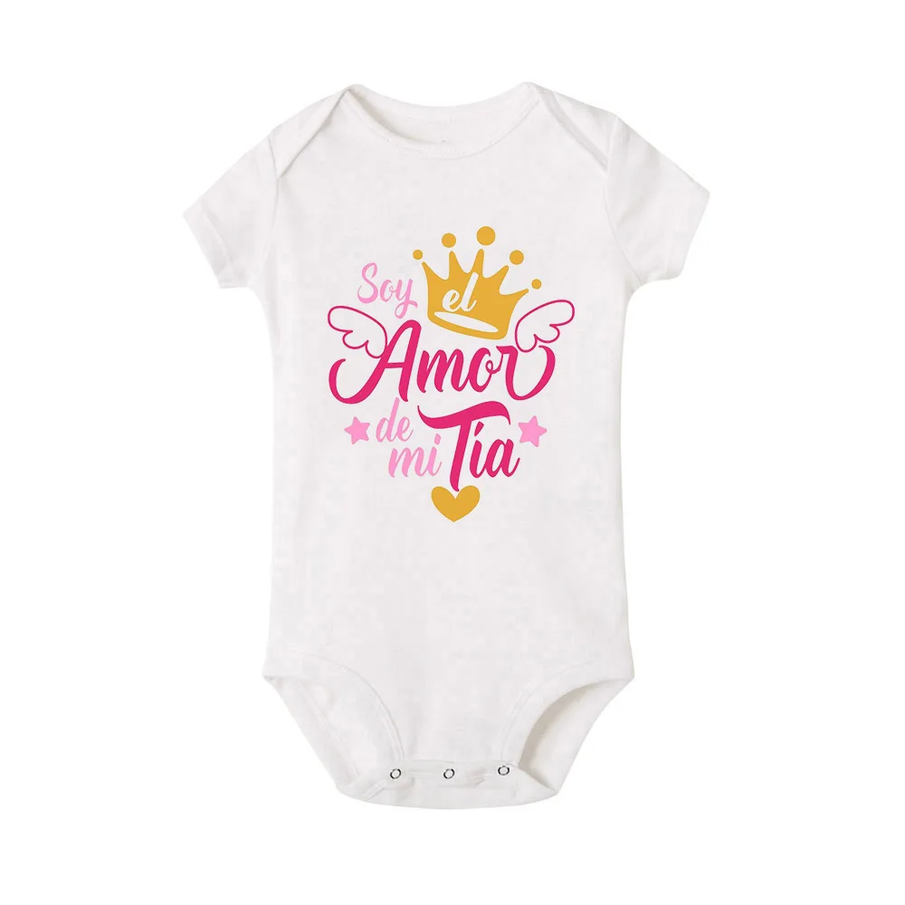 I Am The Love of My Aunt Newborn Baby Summer Bodysuits Infant Body Short Sleeve Baby Jumpsuit Ropa Bebe Baby Boy Girl Clothes