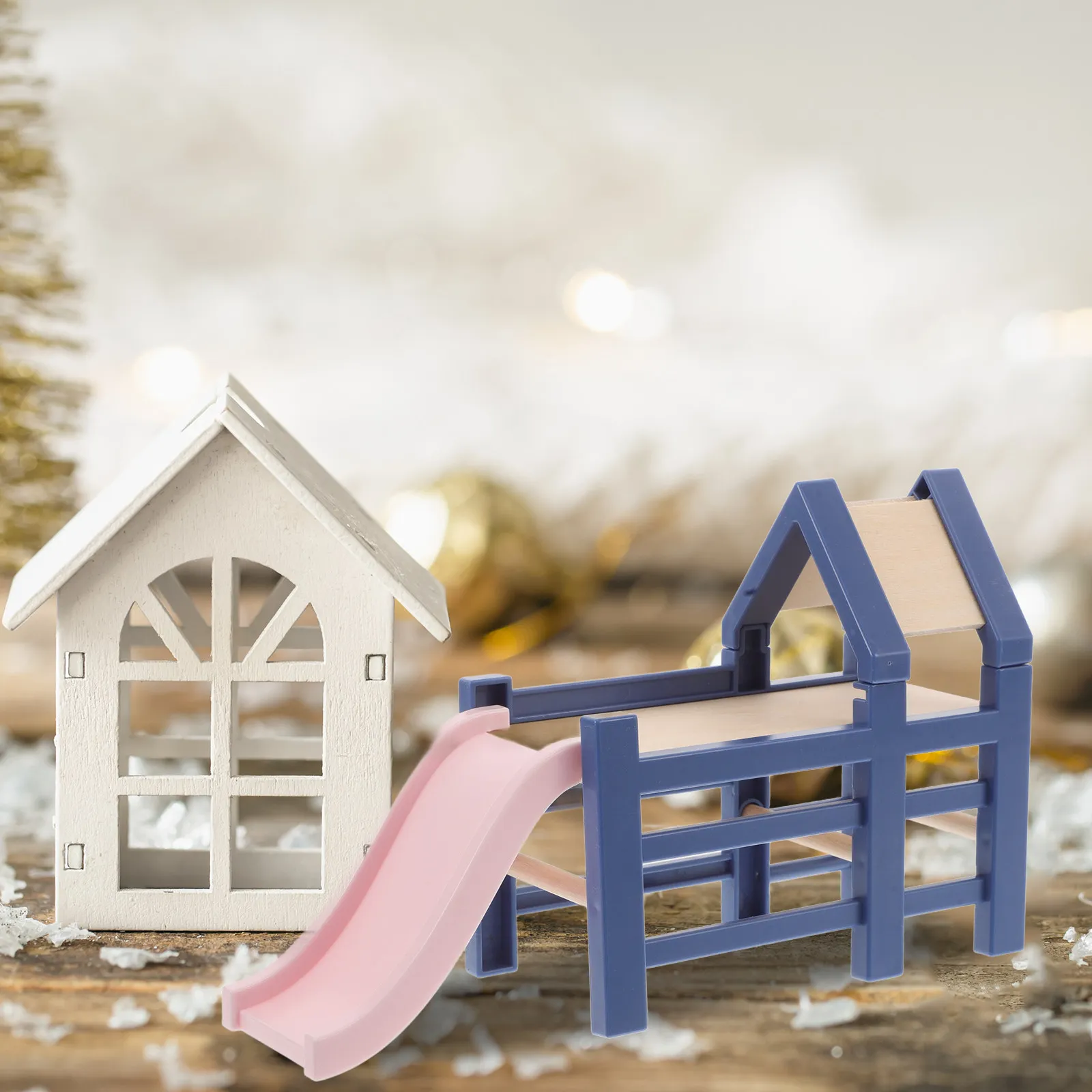 

Деревянный игровой комплекс-горка для ролевых игр: мини-площадка для дома, детского сада, парка – набор для творческих игр