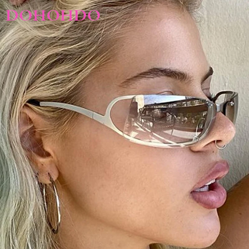 

Trendy Punk Y2K Futuristic Women Sunglasses New Fashion Designer Metal Men Sunglasses Outdoor Sports Travel Goggles Unisex UV400