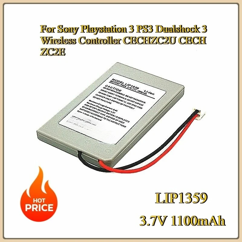 For Sony Playstation 3 PS3 Dualshock 3 Wireless Controller CECHZC2U CECHZC2E LIP1359 3.7V 1100mAh  Replacement Battery