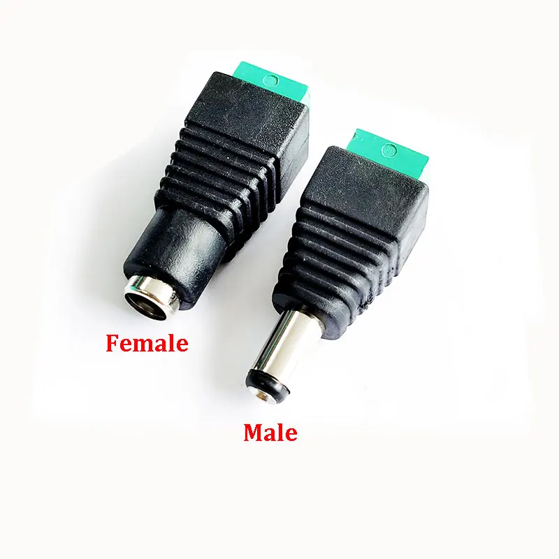 

Welding free DC plug 5.5 * 2.1MM male and female power plug for 5050 3528 5060 Single Color LED Strip,CCTV monitoring camera