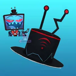 Hazbin Cosplay Hotel Vox Cosplay Hat Vox Black Hat With Antenna Women Men Halloween Carnival Christmas Roleplay Prop Hat