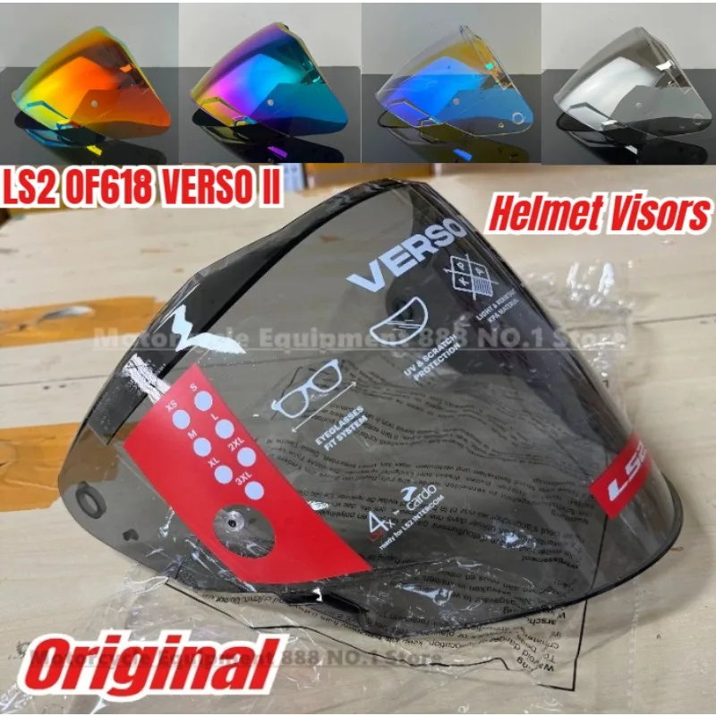 

Original for LS2 OF618 VERSO II Helmet Lenses, Black Visors for Half Helmet, UV/Scratch Resistant Replacement Helmet Accessories