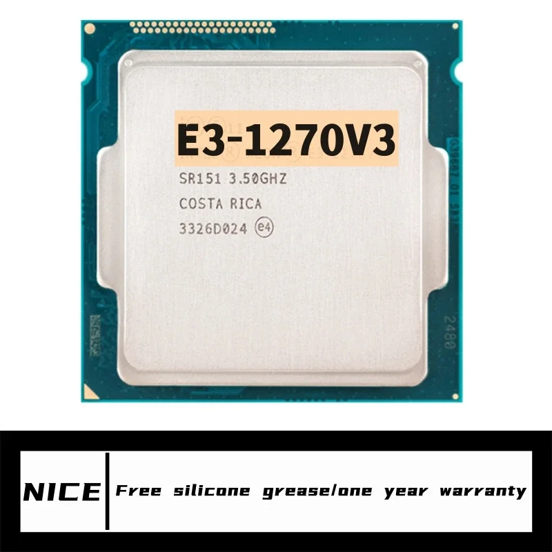 Xeon E3-1270 v3 E3 1270 v3 E3 1270v3 3.5 GHz Used Quad-Core Eight-Thread CPU Processor L2=1M L3=8M 80W LGA 1150