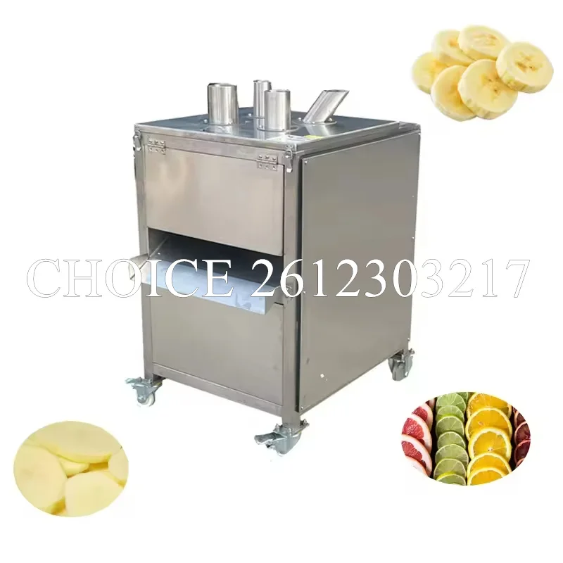 Electric Feed Size Customized Cutting Plantain Cucumber Banana Chips Fruit Carrot Potato Vegetable Cutter Slicing Cutting Maker