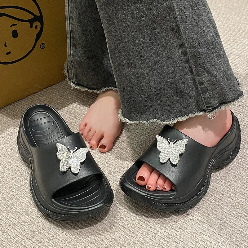 

Comfortable Women Slides Summer Fashion Thick Sole Anti Slip EVA Sandals Casual House Slippers Wholesale