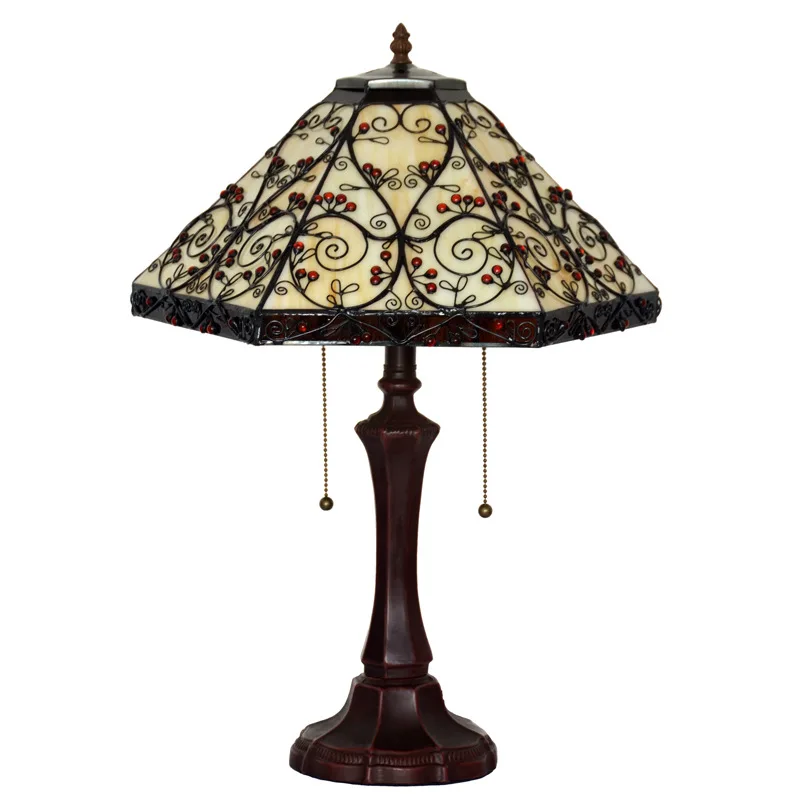 16 بوصة حبوب السنط الأوروبية والأمريكية الرجعية سداسية غرفة المعيشة غرفة نوم مصباح طاولة بجانب السرير