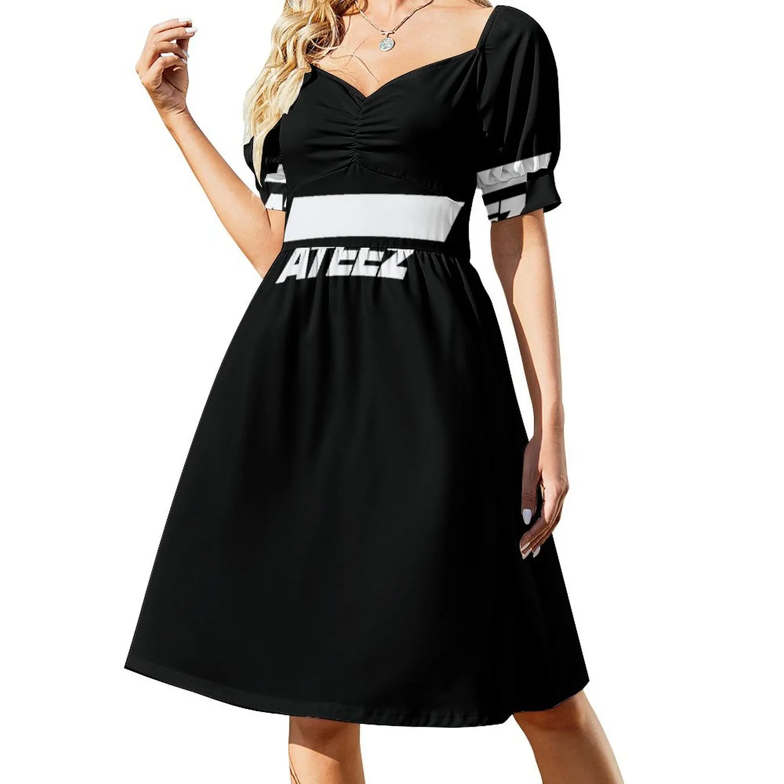 

ATEEZ Logo (White) Short-Sleeved Dress Dresses for wedding party dresses for official occasions women's clothing trend 2025