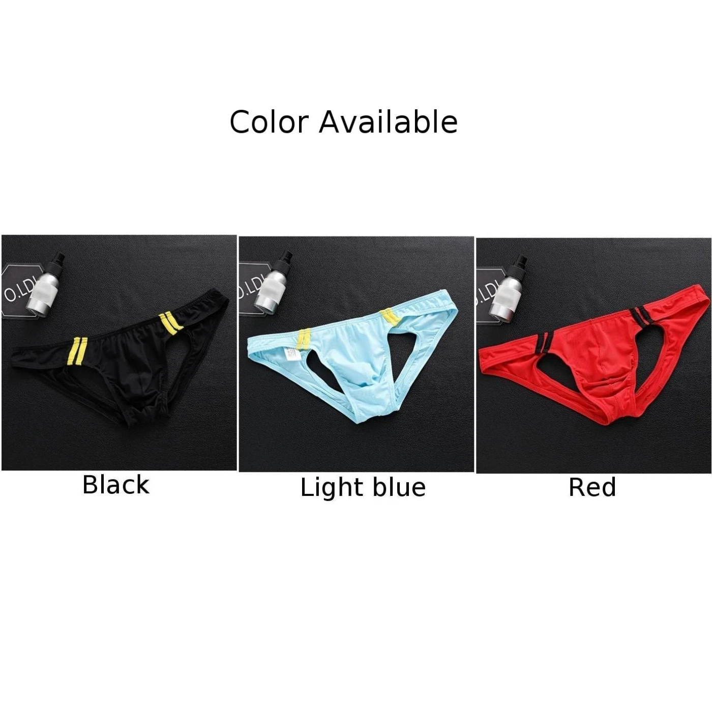 Mens Sexy Briefs Open Crotch Underwear Low Rise Solid Thong Stretchy Bikini G-String Hight Cut Underpants Elastic Underwear