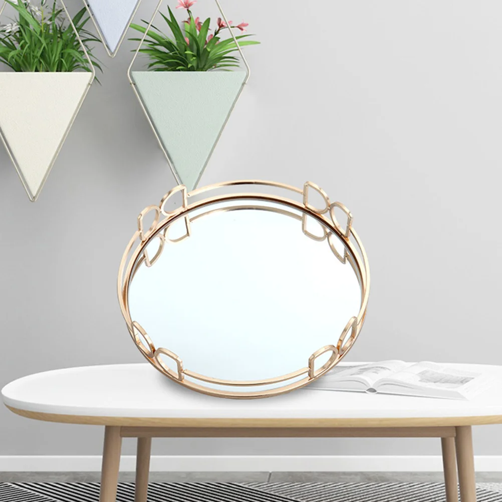 

1Pcs High-Quality Mirror Tray Smooth Edges Wear-Resistant Multifunctional Desktop Organizer for Home Hotel Festival Use